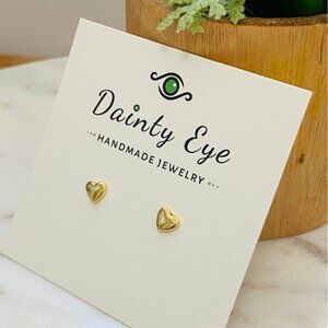 ✨ Gold Plated Heart Stud Earrings • Dainty Minimal Studs • Everyday Jewelry ✨